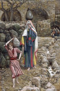 Jezus en zijn moeder bij de fontein, illustratie voor Het Leven van Christus