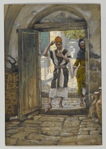Bij het binnengaan van het huis, groet het door James Jacques Joseph Tissot