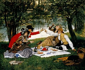 Partie Carree, 1870 door James Jacques Joseph Tissot