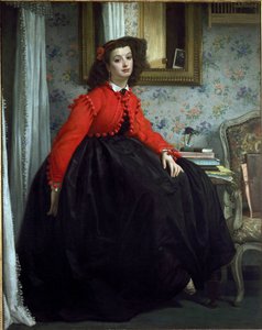 Portret van Miss L.L., genaamd Meisje met rood vest