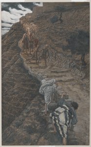 Sint Petrus en Sint Johannes Volgen van Verre, illustratie uit Het Leven van Onze Heer Jezus Christus, 1886-94 door James Jacques Joseph Tissot