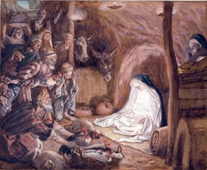 De aanbidding van de herders, illustratie voor Het leven van Christus, c.1886-94 door James Jacques Joseph Tissot