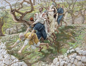 De blinden die de blinden leiden, illustratie voor Het Leven van Christus