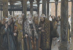 De opperpriesters beraadslagen samen door James Jacques Joseph Tissot