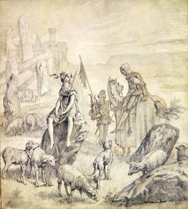 De Vrouw van de Kruisvaarder, uit een Bretonse ballade door James Jacques Joseph Tissot