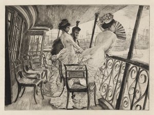 De Galerij van de H.M.S. Calcutta in Portsmouth door James Jacques Joseph Tissot