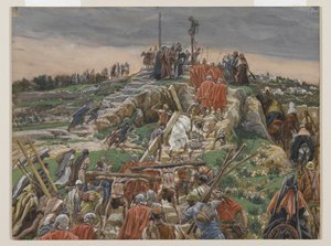 De Processie nadert Golgotha, illustratie uit Het Leven van Onze Heer Jezus Christus, 1886-94