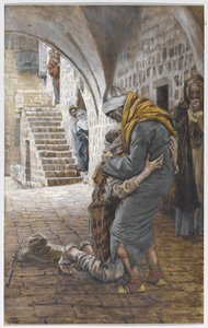 De Terugkeer van de Verloren Zoon, illustratie voor Het Leven van Christus door James Jacques Joseph Tissot