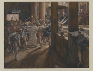 Het Tribunaal van Annas, illustratie uit Het Leven van Onze Heer Jezus Christus, 1886-94 door James Jacques Joseph Tissot
