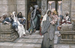 De penning van de weduwe, illustratie voor Het leven van Christus, ca. 1884-96