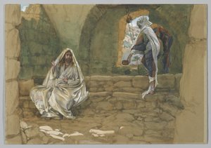 De vrouw van Samaria bij de bron, illustratie uit Het leven van onze Heer Jezus Christus