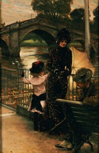 De kunstenaar, mevrouw Kathleen Newton en haar nicht, Lilian Hervey, aan de Theems in Richmond, 1878-79