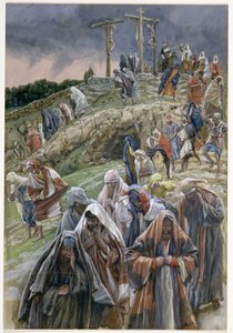 Het volk, dat zag wat er gebeurde, sloeg zich op de borst, illustratie voor Het Leven van Christus