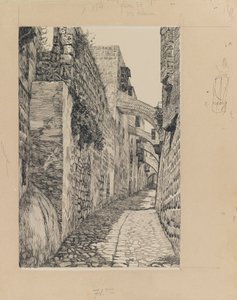 Via Dolorosa, Jeruzalem, illustratie uit Het Leven van Onze Heer Jezus Christus door James Jacques Joseph Tissot