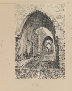 Via Dolorosa, Jeruzalem, illustratie uit Het Leven van Onze Heer Jezus Christus door James Jacques Joseph Tissot
