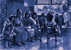 Job en zijn familie - Bijbel door James Jacques Joseph after Tissot