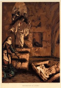 Opstanding van Lazarus - Sint Johannes - Bijbel door James Jacques Joseph after Tissot
