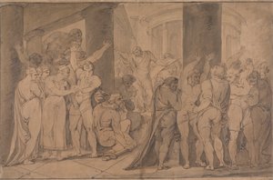 Het lichaam van Lucretia tentoongesteld aan de Romeinen