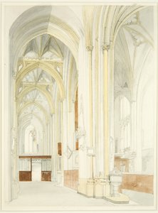 Interieur van de kathedraal van Bristol (onafgewerkt) door James Johnson