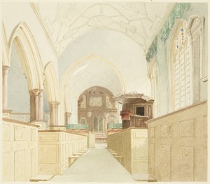 Interieur van St. Mary-le-Port Kerk door James Johnson