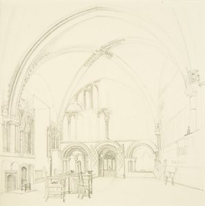 Interieur van de kapittelzaal van de kathedraal van Bristol door James Johnson