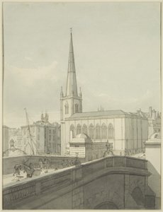 St Nicholas Church en deel van Bristol Bridge door James Johnson