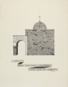 Missie San Juan Capistrano - Einde van Kapelmuur