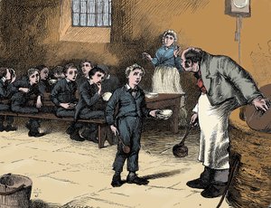 Scène uit Oliver Twist van Charles Dickens, 1836