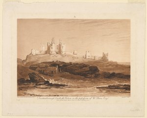 Kasteel Dunstanburgh, uit "Liber Studiorum," deel III door James Mallord William Turner