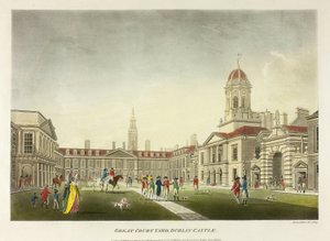 Grote binnenplaats, Dublin Castle door James Malton