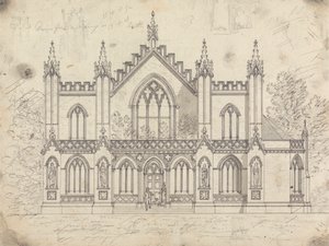 Voorbereidende tekening voor Ontwerp 14, Plaat 11 voor Een verzameling ontwerpen voor landelijke toevluchtsoorden