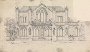 Voorbereidende tekening voor Ontwerp 16, Plaat 12 van Een verzameling ontwerpen voor landelijke toevluchtsoorden