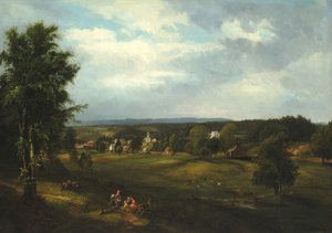 Dorpsscène nabij Albany, New York, 1850 door James McDougal Hart