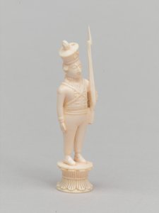 Witte pion, schaakstuk, India, circa 1820 door James McLachlan Nairn