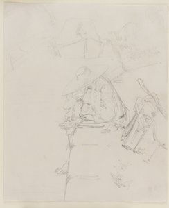 Een man zittend op de rand van een muur door James Abbott McNeill Whistler