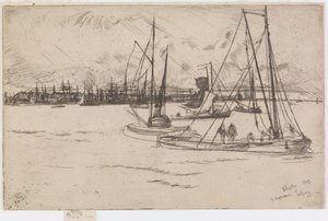 Amsterdam, vanaf het Tolhuis door James Abbott McNeill Whistler
