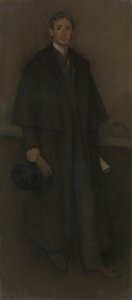 Schikking in vleeskleur en bruin: Portret van Arthur Jerome Eddy door James McNeill Whistler