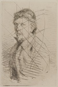 August Delâtre door James Abbott McNeill Whistler
