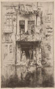 Balkon, Amsterdam door James Abbott McNeill Whistler