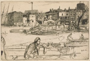 Black Lion Wharf, uit de Thames Set door James Abbott McNeill Whistler