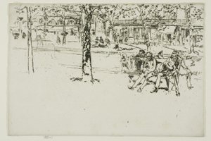 Boulevard Poissonnière, Parijs door James Abbott McNeill Whistler