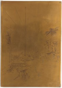 Geannuleerde drukplaat voor <em>De kleine mast</em> door James Abbott McNeill Whistler