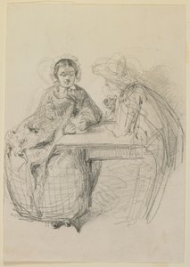 Koppel zittend aan een tafel door James Abbott McNeill Whistler