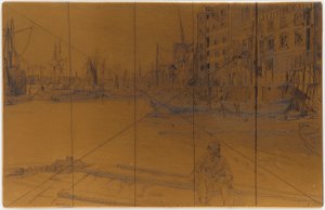 Etsplaat: Eagle Wharf (Tyzac Whiteley en Co.) door James Abbott McNeill Whistler