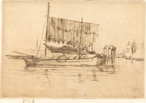 Vissersboot door James Abbott McNeill Whistler