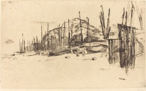 Vissersboten, Hastings door James Abbott McNeill Whistler