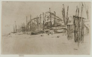 Vissersboten, Hastings door James Abbott McNeill Whistler