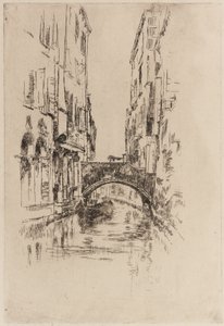 Gondel onder een Brug door James Abbott McNeill Whistler