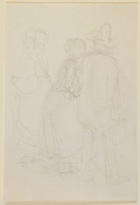 Groep van Drie Staande Figuren door James Abbott McNeill Whistler