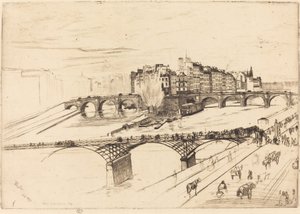Île de la Cité, Parijs door James Abbott McNeill Whistler